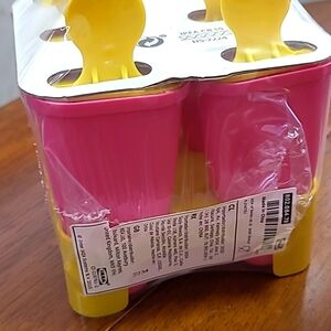 IKEA Frozen Ice Pop Molds Popsicle Maker Set of 6  Yellow Pink